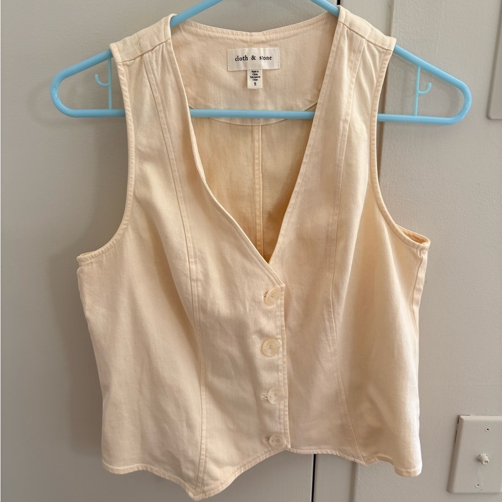 Cloth & Stone Cream Bustier Tank Top